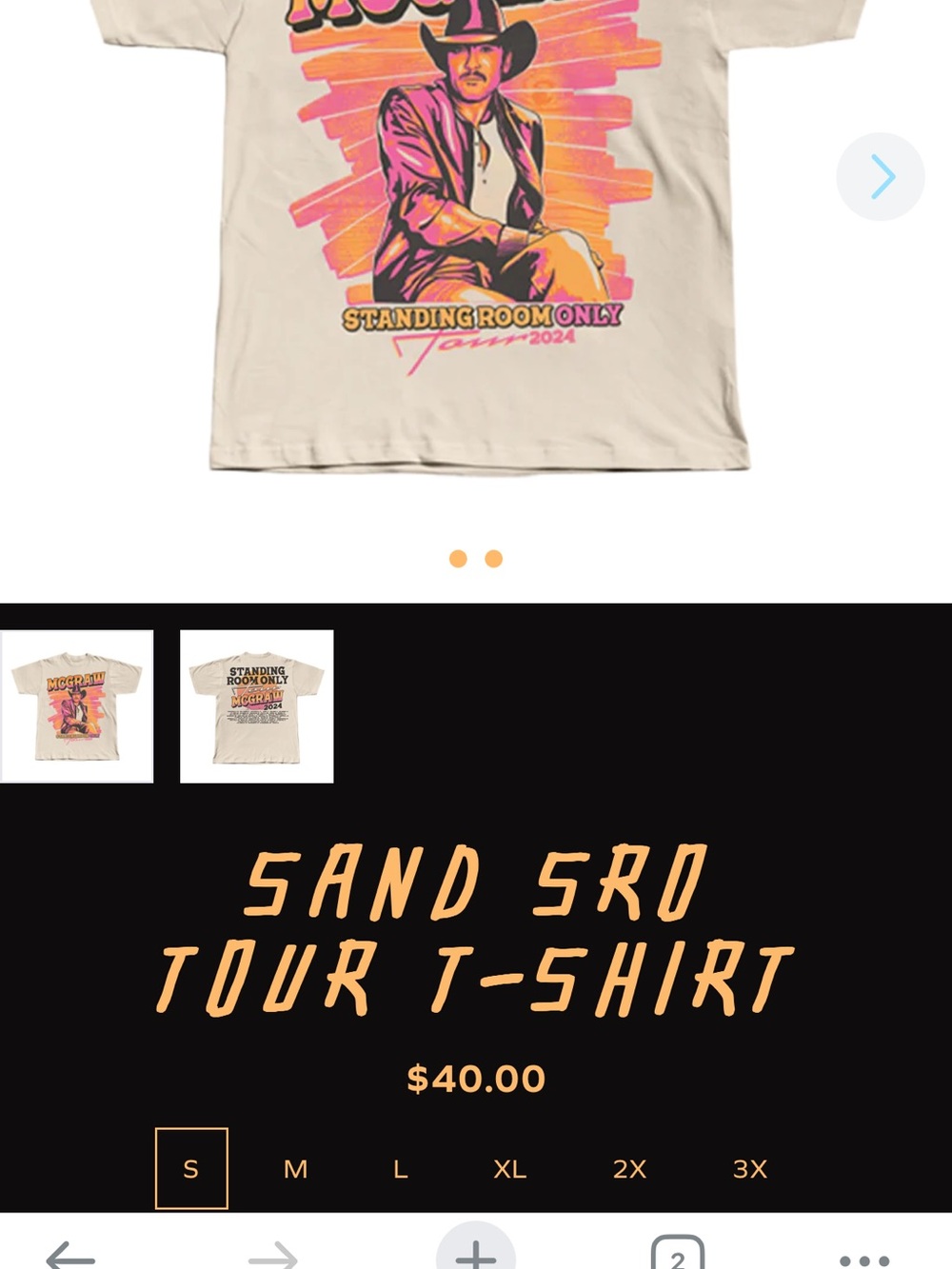 Tim McGraw tour tee